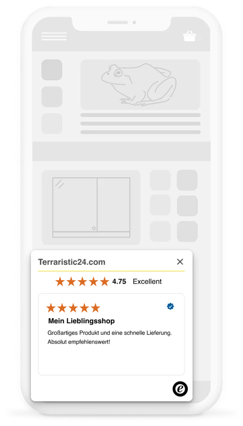 Grafik: Trusted Shops Bewertungen auf einem Smartphone
