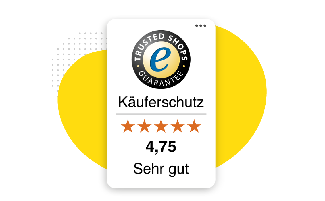 Grafik: Trusted Shops Trustbadge mit Käuferschutz