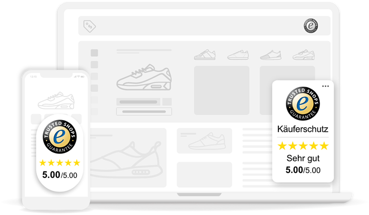 Trusted Shops Trustbadge in einem Online-Shop